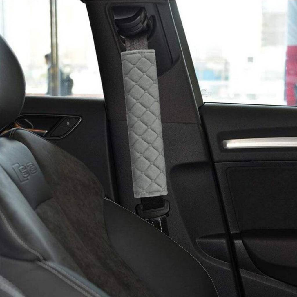 Gray Soft Patterned Seat Belt Strap Covers Interior Accessories Gray Soft Patterned Seat Belt Strap Covers Interior Accessories