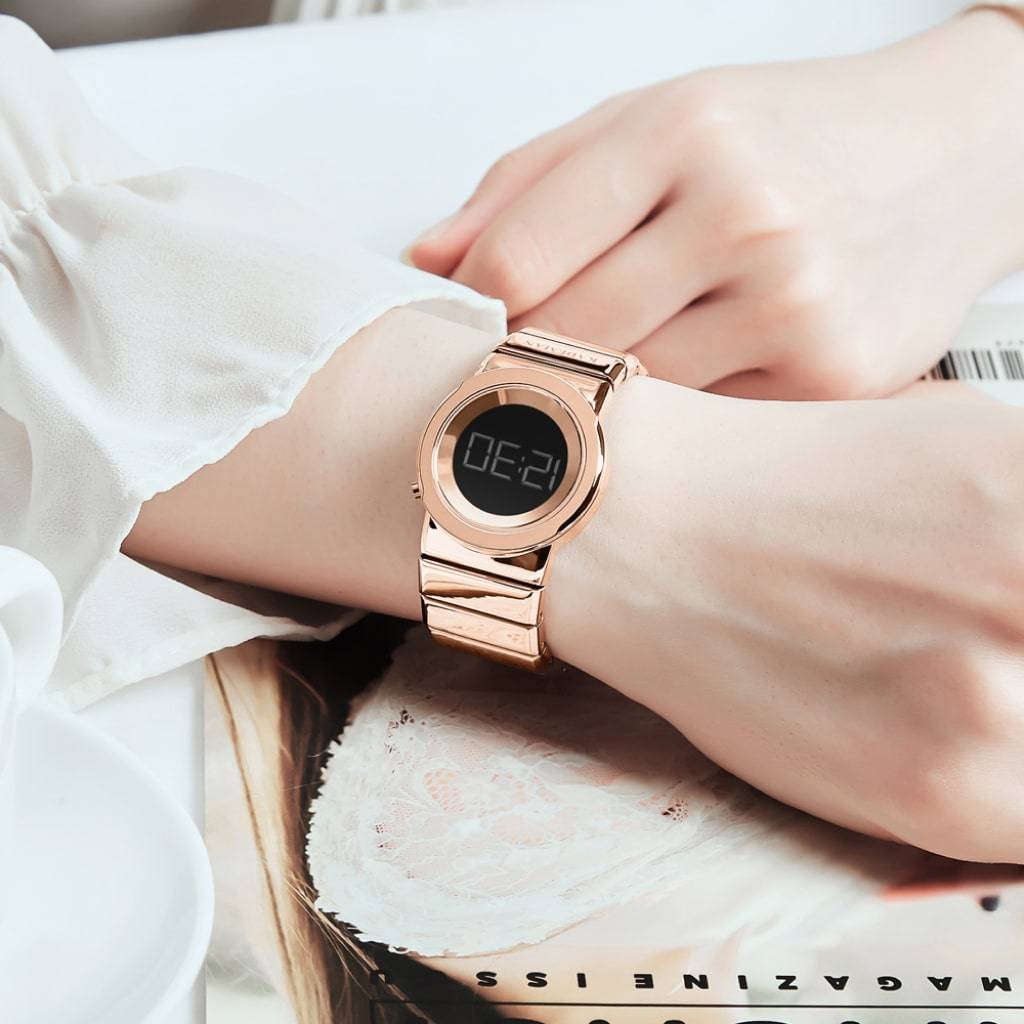 Rose Gold Digital Watch For Women Fashion Rose Gold Digital Watch For Women Fashion