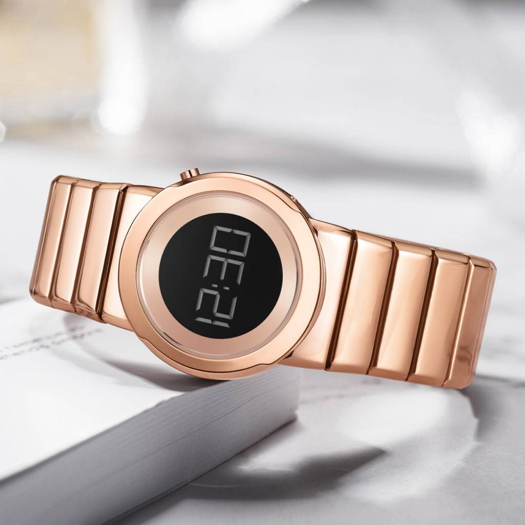 Rose Gold Digital Watch For Women Fashion Rose Gold Digital Watch For Women Fashion